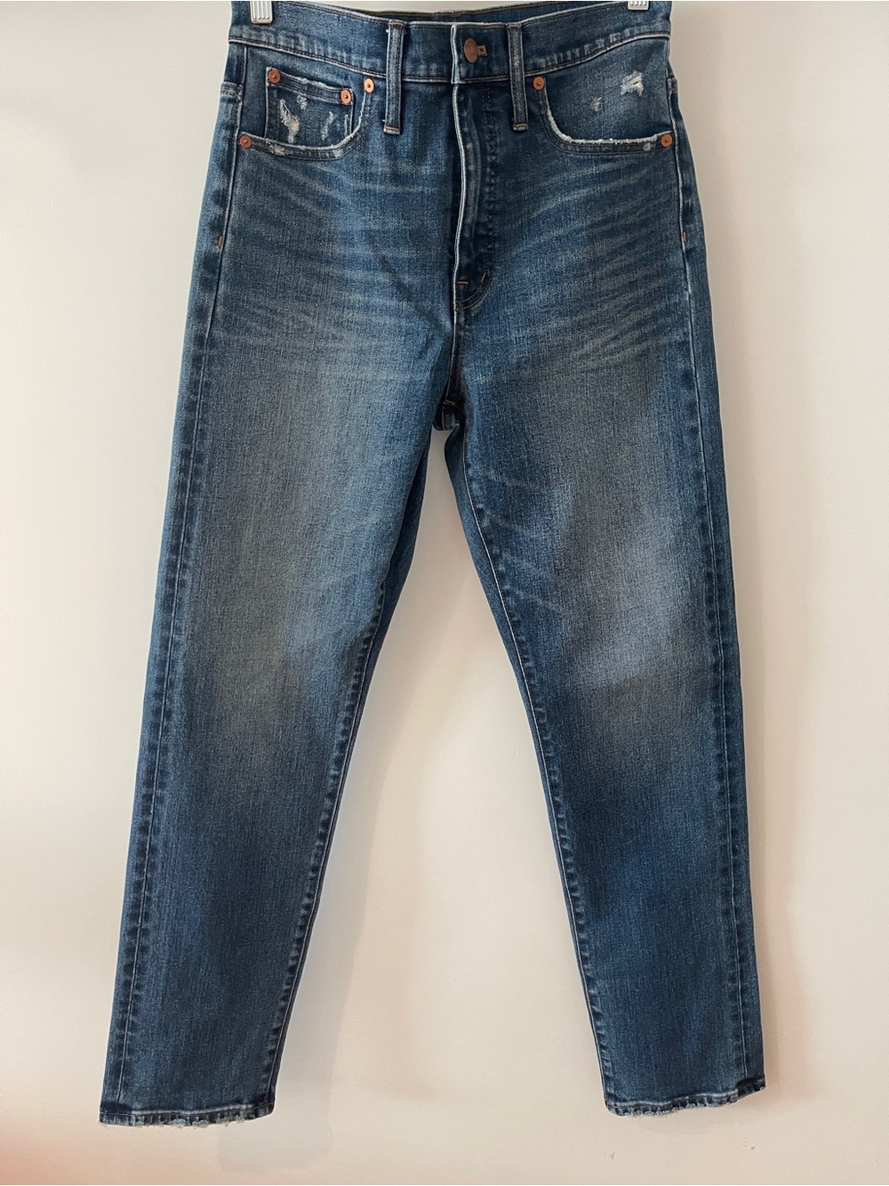 Madewell Classic Straight Jean in Dark Blue Denim 28. Tall